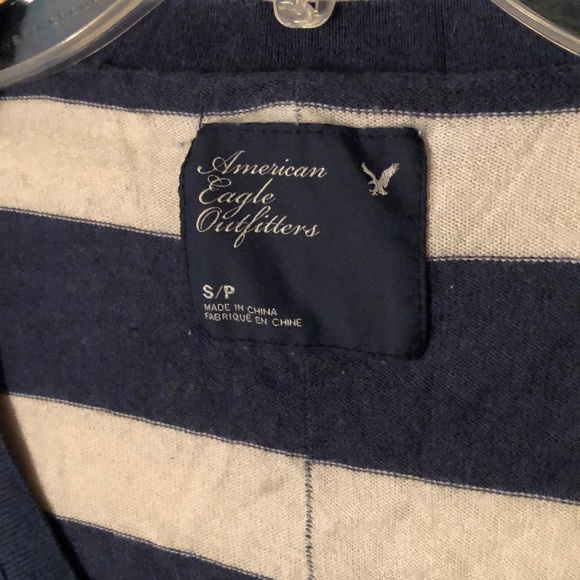 American Eagle stripped long sleeve blue white - Picture 4 of 6